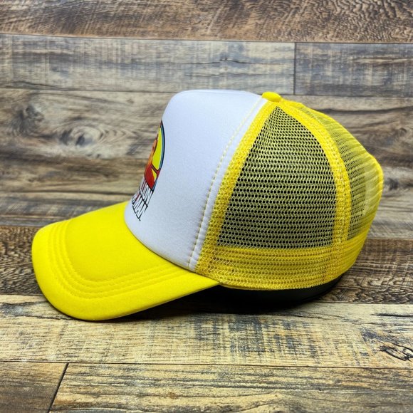 The Six Million Dollar Man Mens Trucker Hat Yellow Snapback Steve Austin Cap - Picture 4 of 8